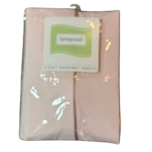 Springmaid Baby 2 Knit Bassinet Sheets Pink 100% Cotton